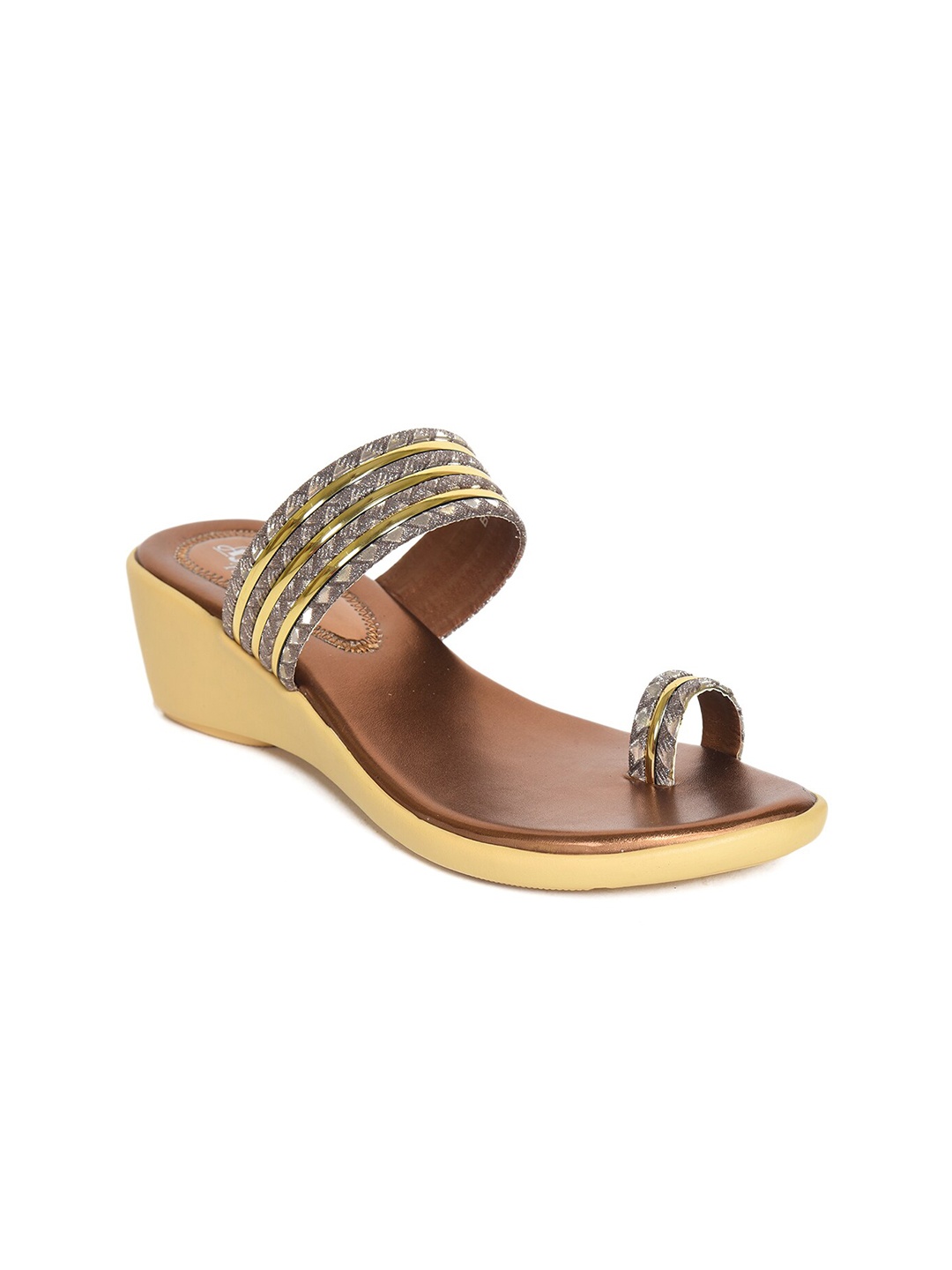 

Ajanta Silver-Toned Embellished Wedge Sandals