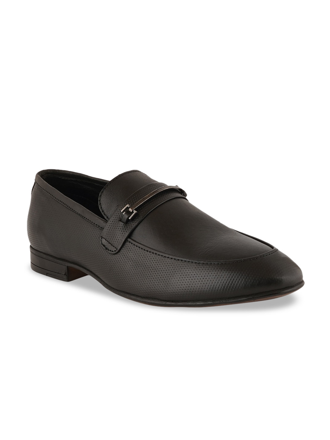 

pelle albero Men Black Textured Formal Loafers