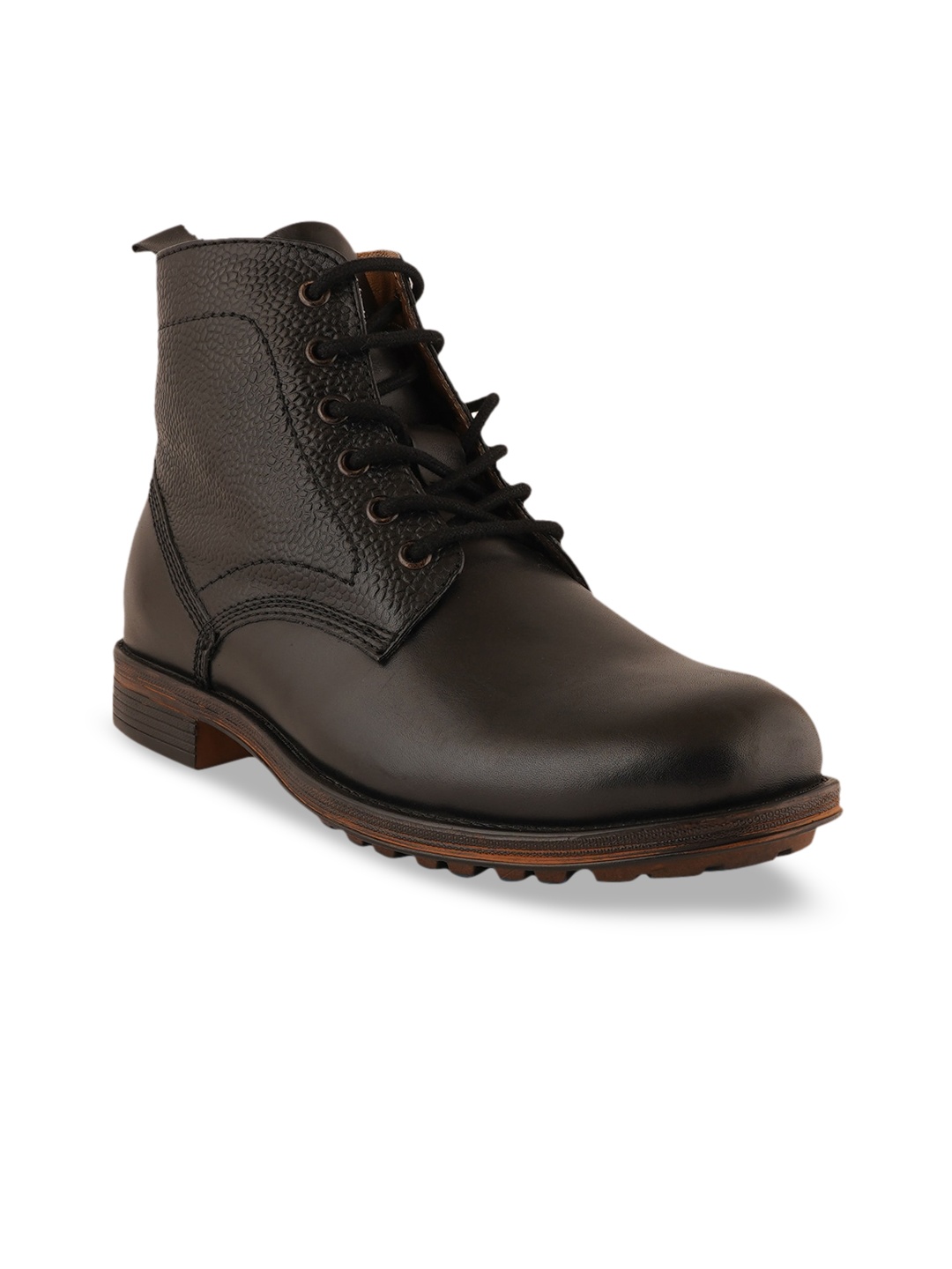 

pelle albero Men Black Solid Leather Formal Boots