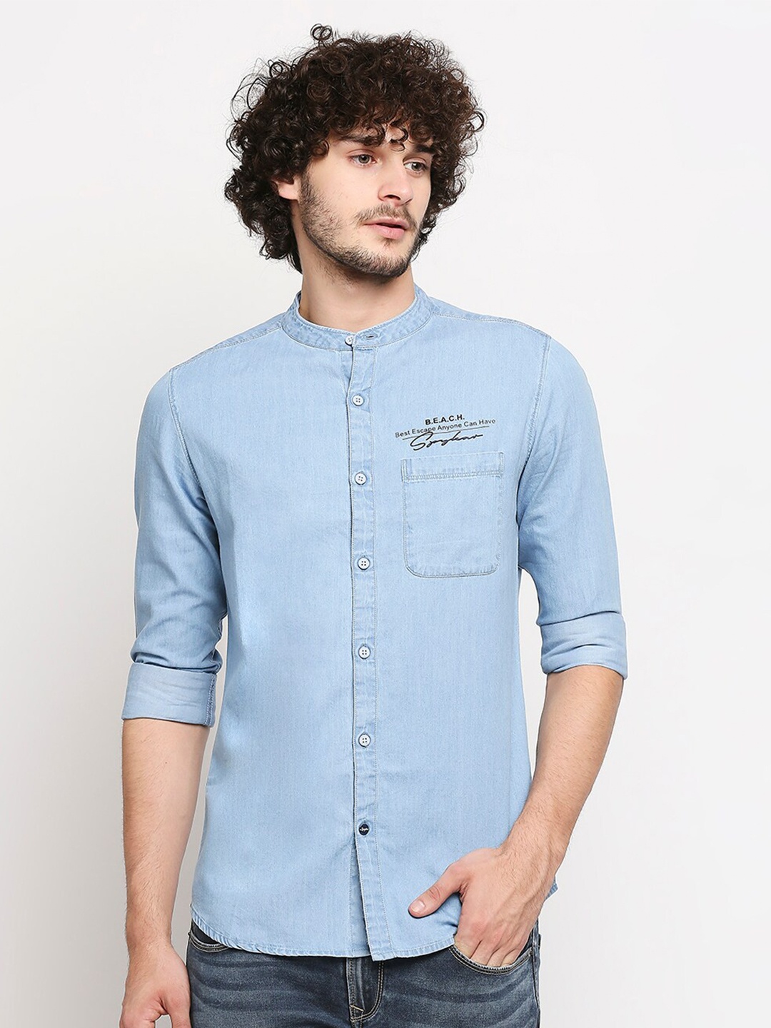 

SPYKAR Men Blue Slim Fit Casual Shirt