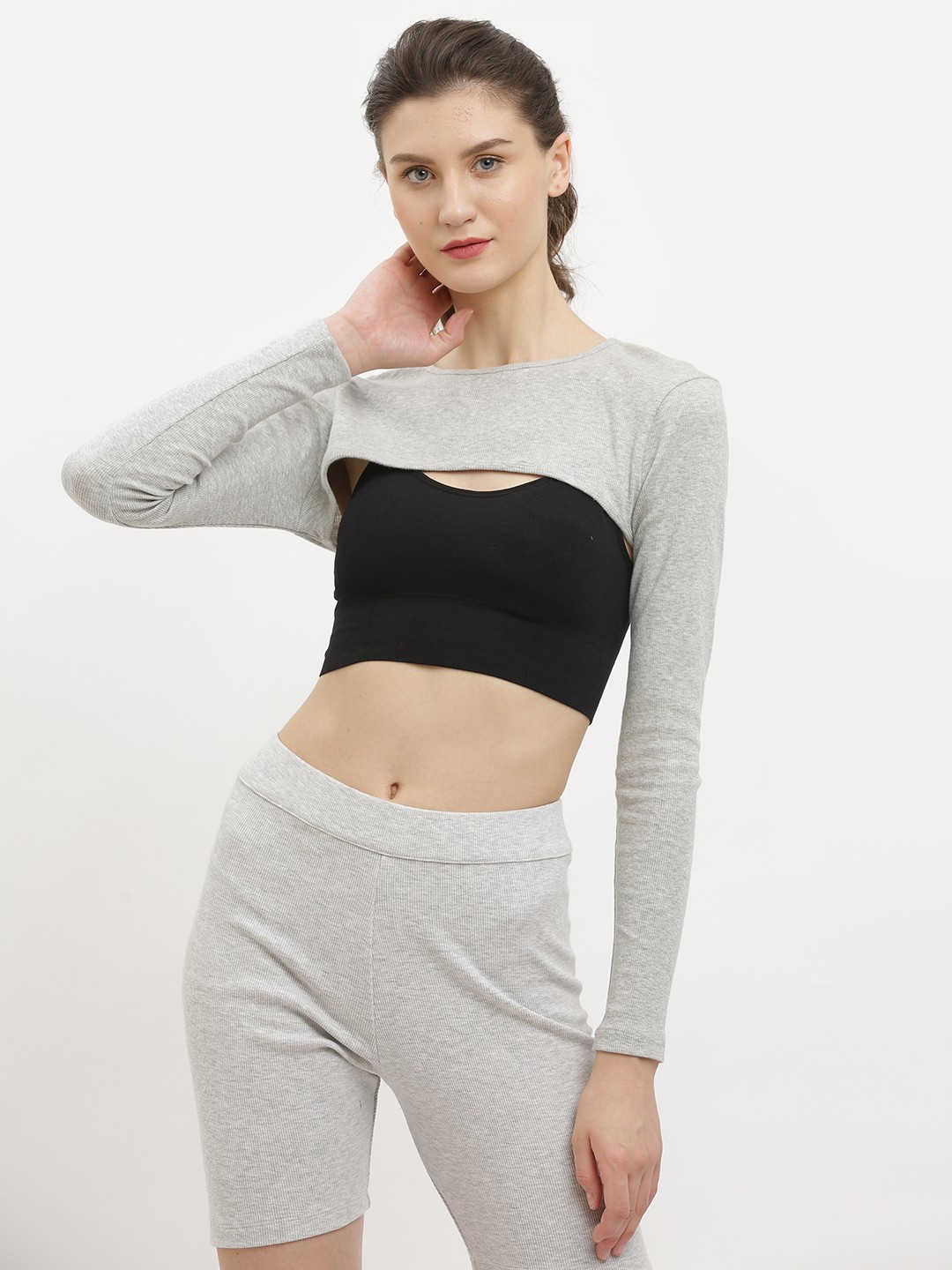 

EVERDION Grey Crop Top