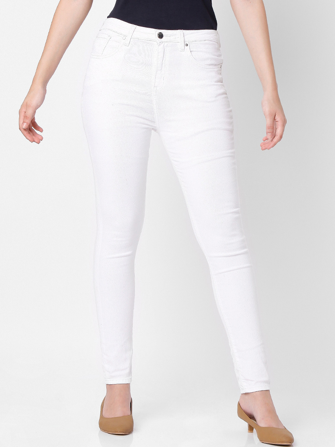 

SPYKAR Women White Super Skinny Fit High-Rise Stretchable Jeans