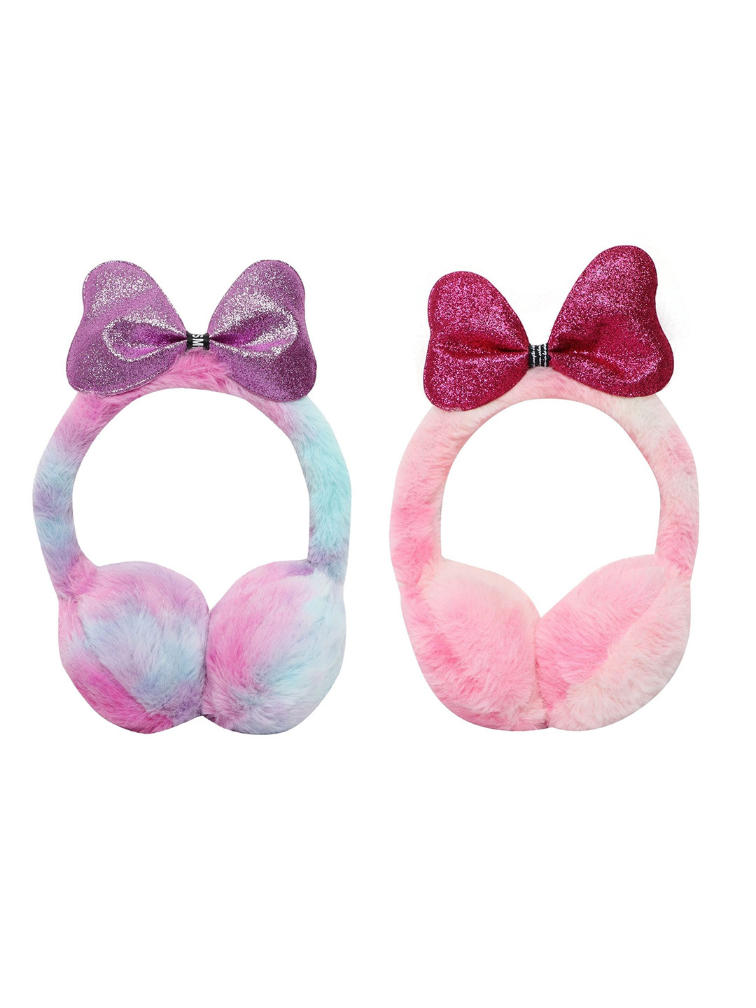 

FabSeasons Unisex Kids Purple & Pink Set of 2 Fur Hairband