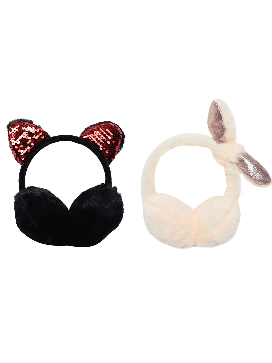 

FabSeasons Unisex Kids Black & Red Set of 2 Fur Hairband
