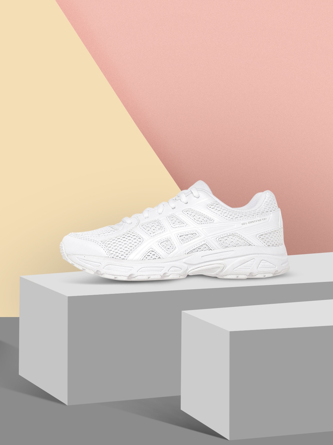 

ASICS Kids White Contend 4B + Solid Sneakers