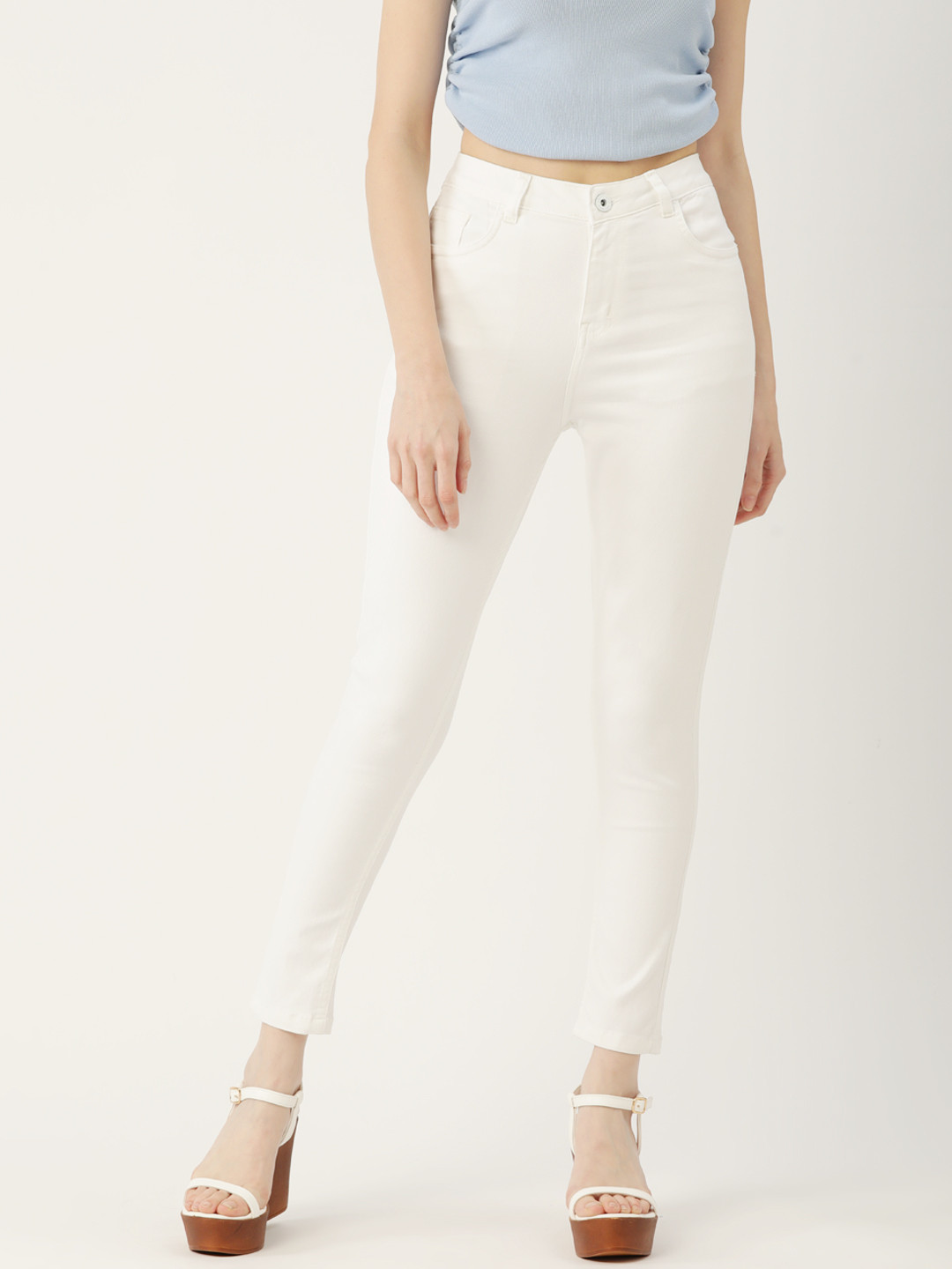 

Monte Carlo Women White Slim Fit High-Rise Stretchable Jeans