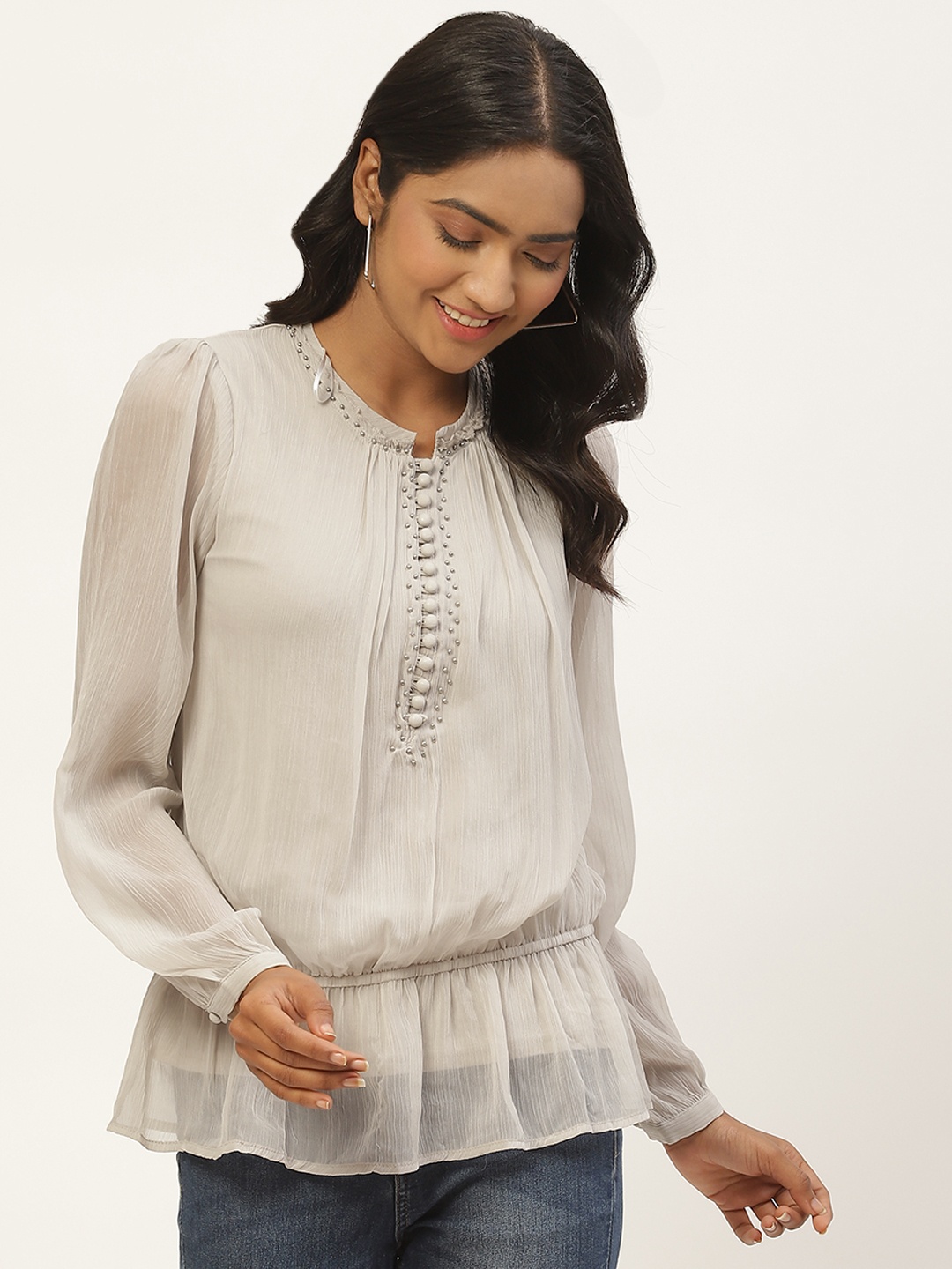 

Monte Carlo Off White Jewel Neck Top
