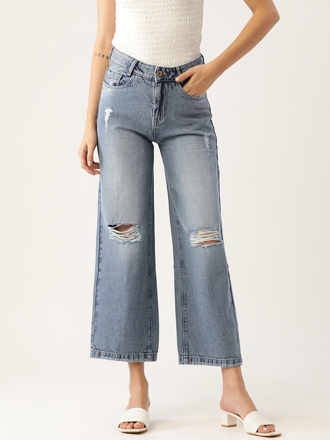 Monte Carlo Women Blue Flared Fit High-Rise Stretchable Jeans