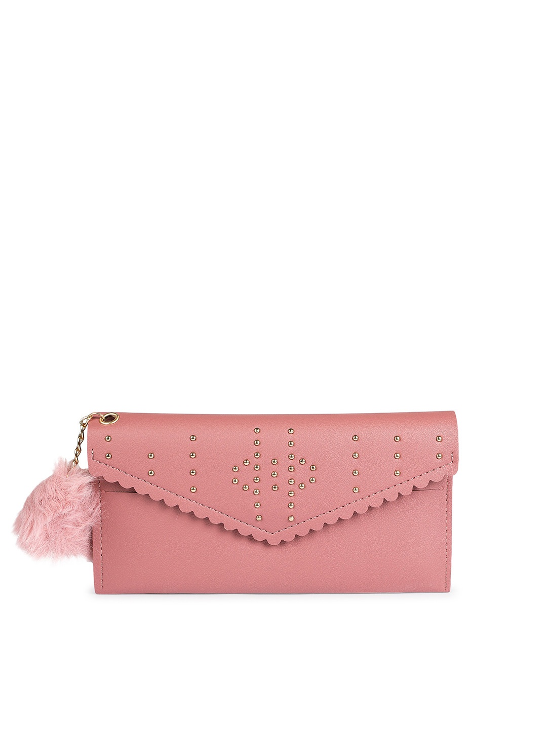 

ZEVORA Peach-Coloured Envelope Clutch