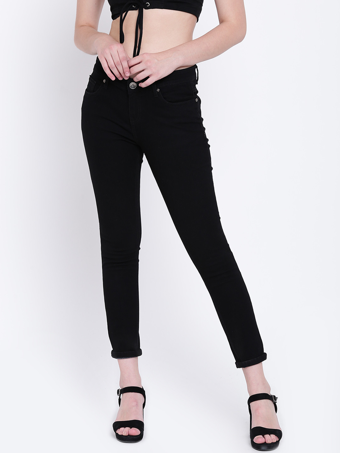 

High Star Women Black Slim Fit Stretchable Jeans