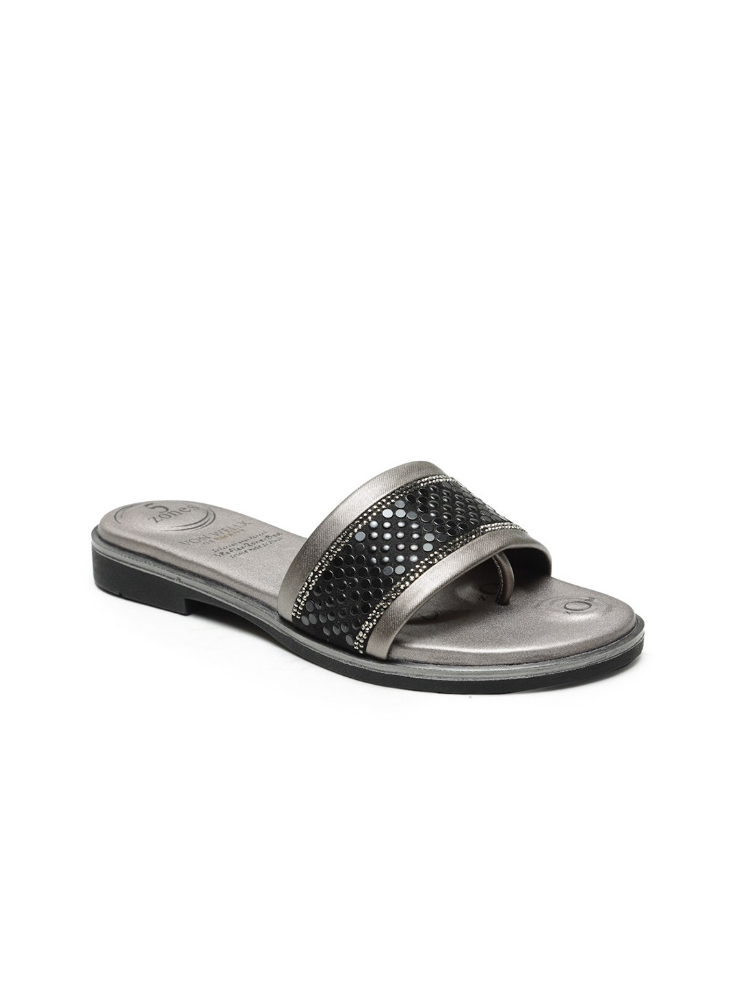 

VON WELLX GERMANY Women Black & Silver-Toned Slip-On