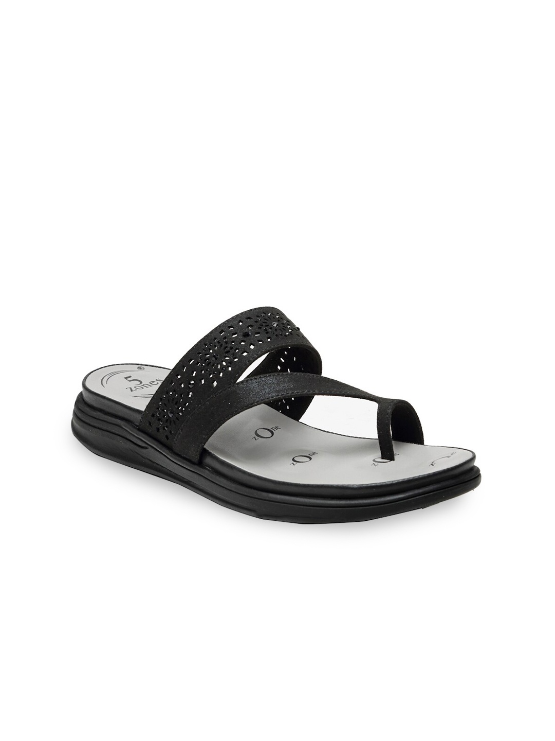 

VON WELLX GERMANY Women Black & White Self Design Slip-On