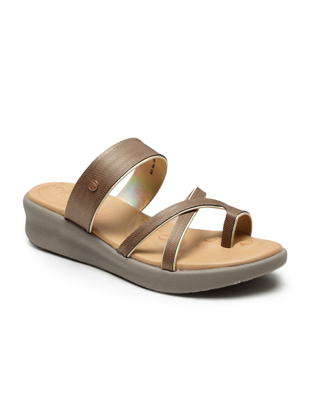 

VON WELLX GERMANY Women Gold-Toned Slip-On Flip Flops