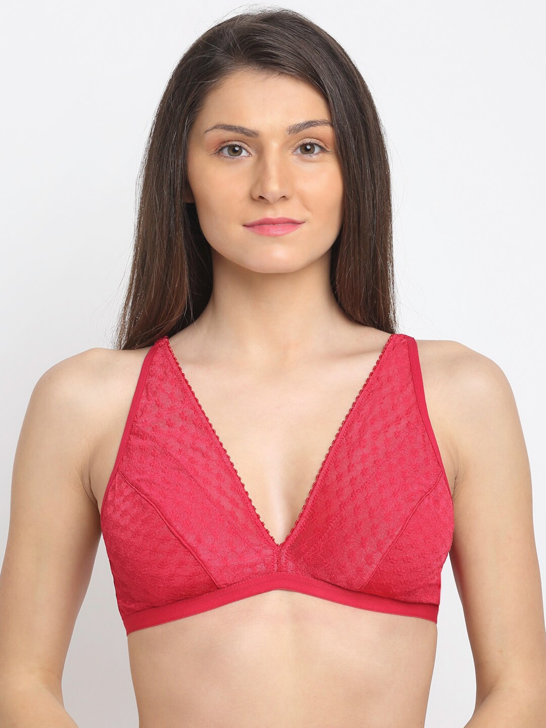 

EROTISSCH Magenta Lace Detail Bralette Bra