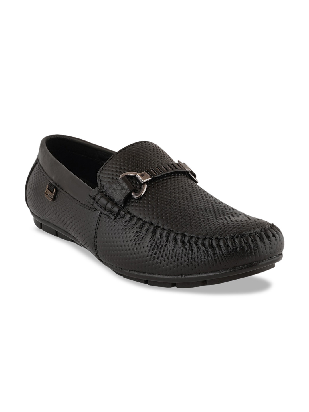 

pelle albero Men Black Perforations Lightweight Horsebit Loafers