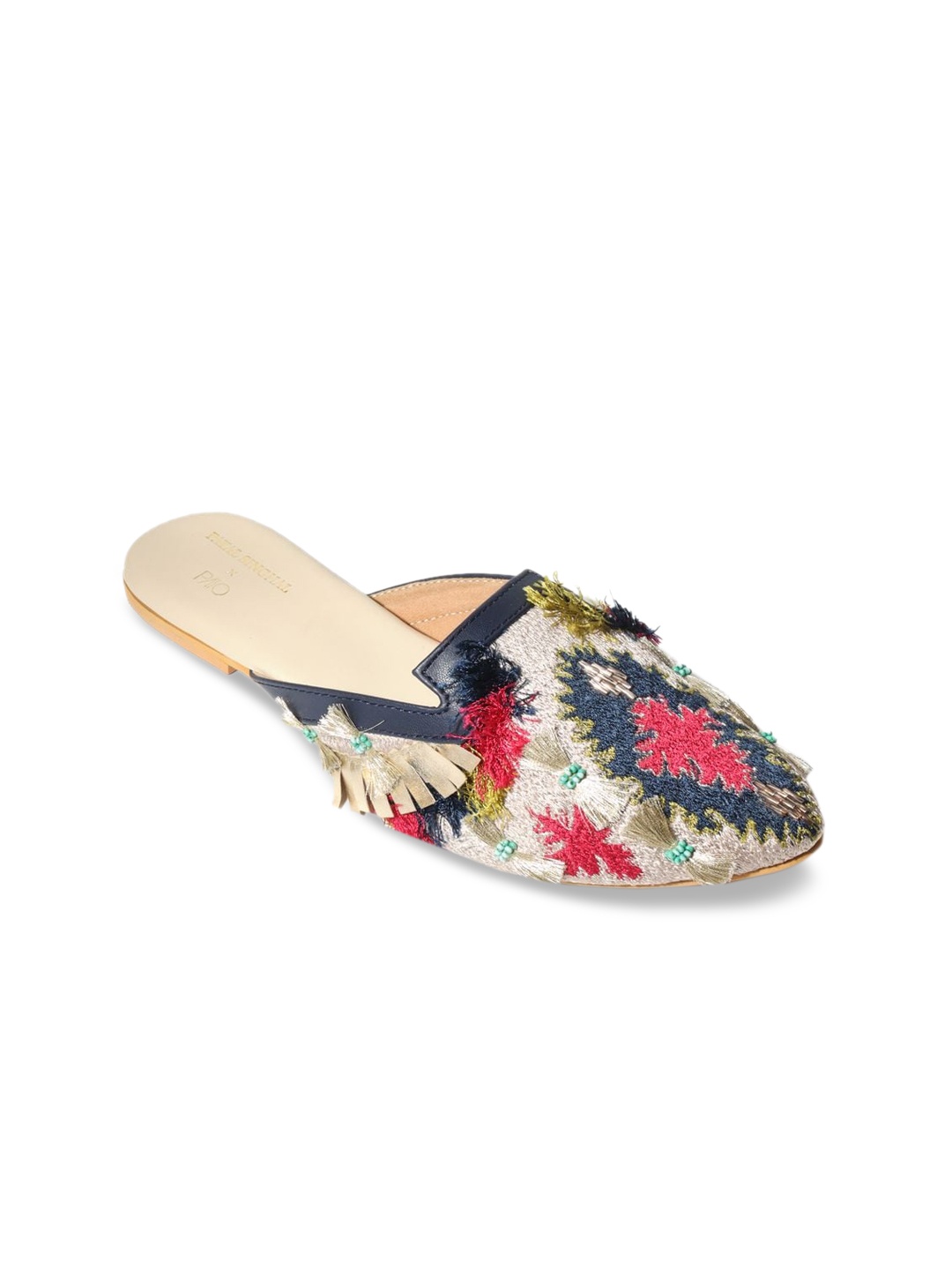 

PAIO Women Grey Ethnic Mules with Embroidered Flats