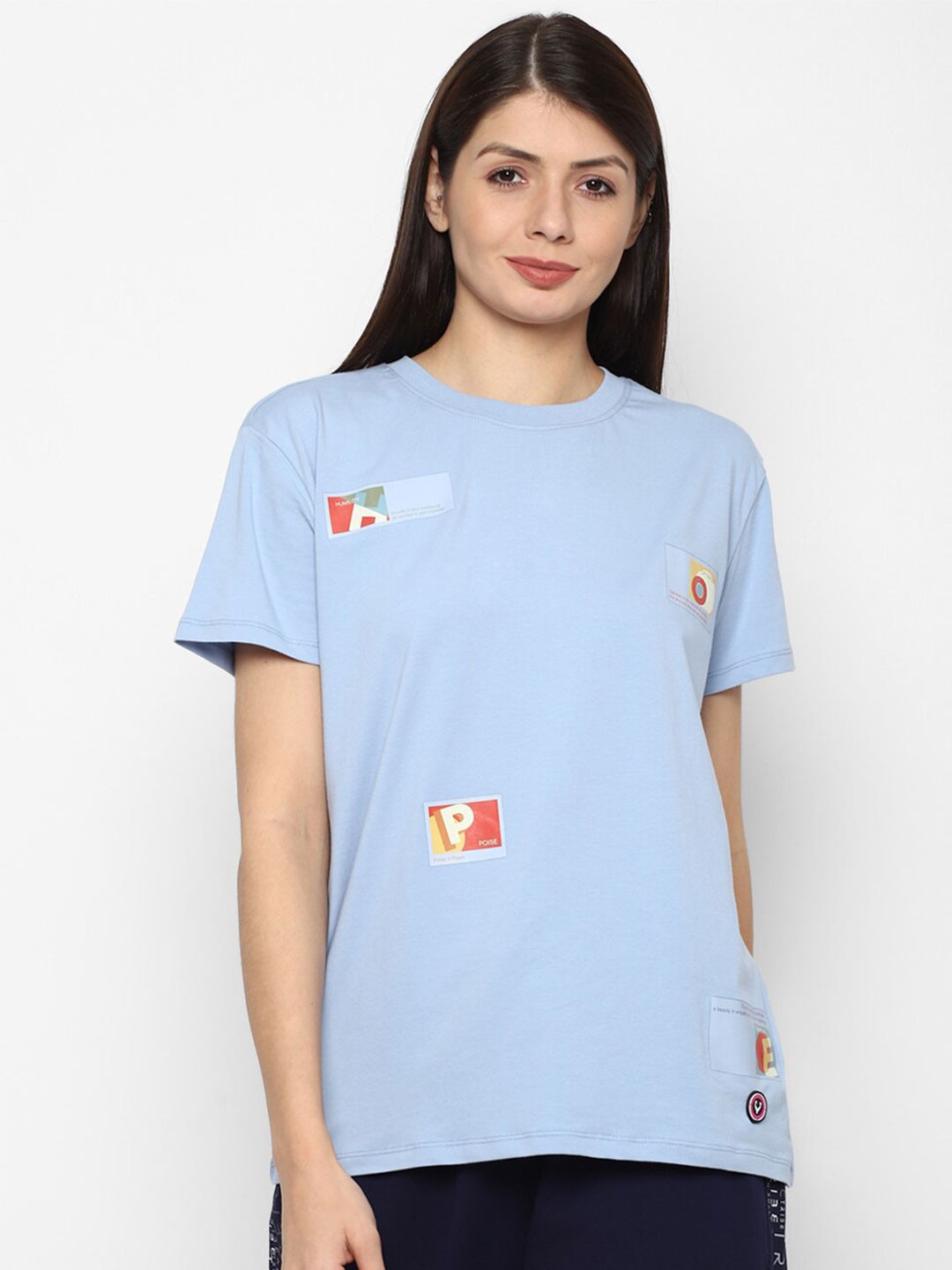 

Allen Solly Woman Women Blue Applique T-shirt