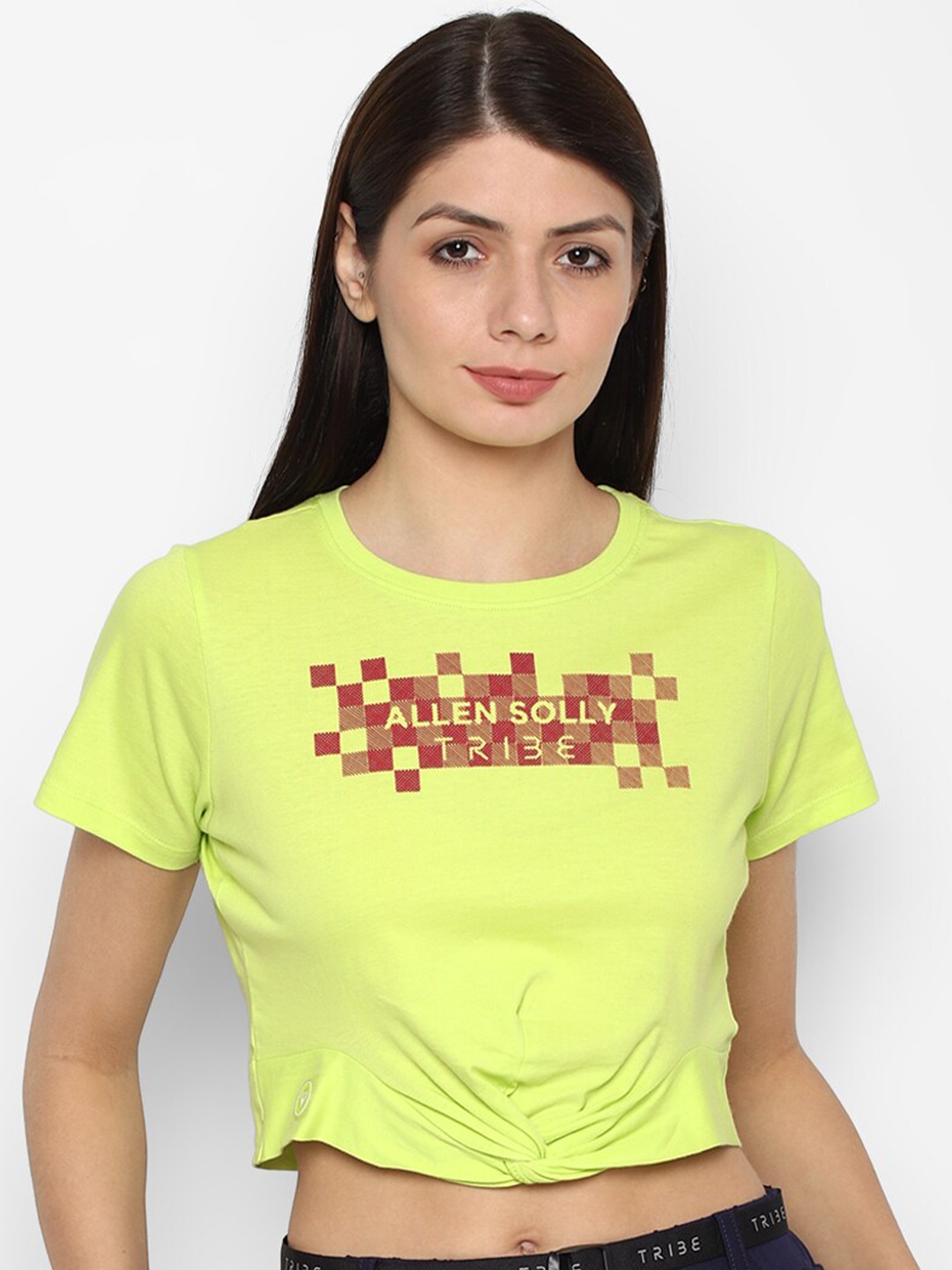 

Allen Solly Woman Women Green Typography Printed T-shirt