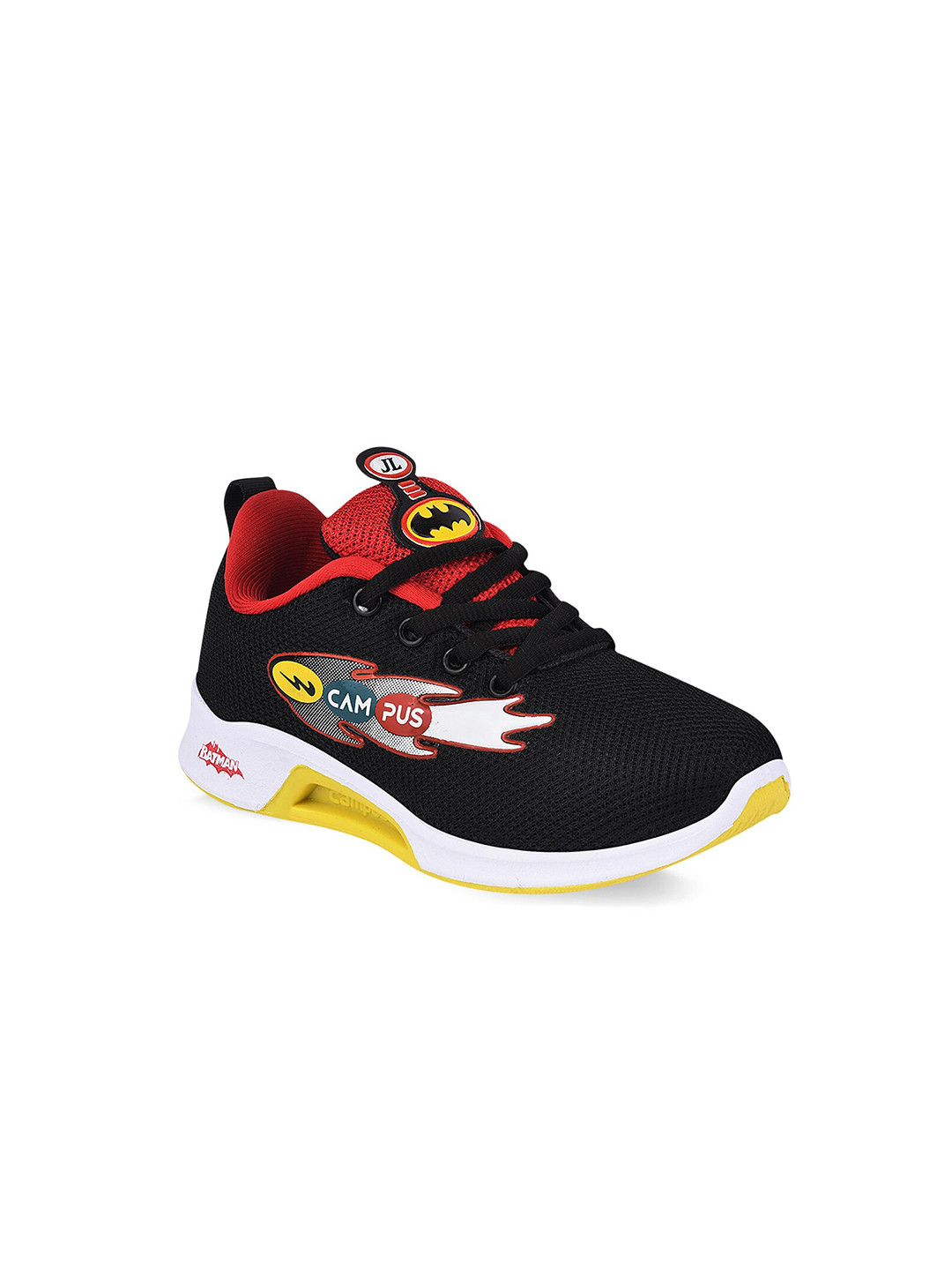 

Campus Kids Black Mesh Batman Printed Running Shoes