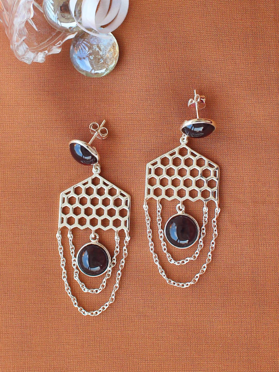 

ERILINE JEWELRY Silver-Toned Contemporary Drop Earrings