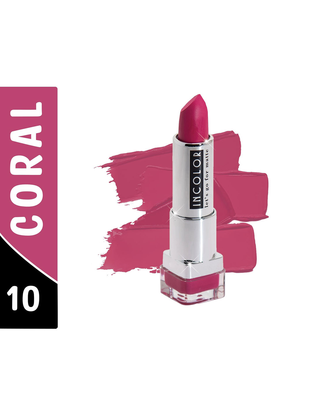 

INCOLOR Let's Go For Matte Lipstick - Coral 10, Pink