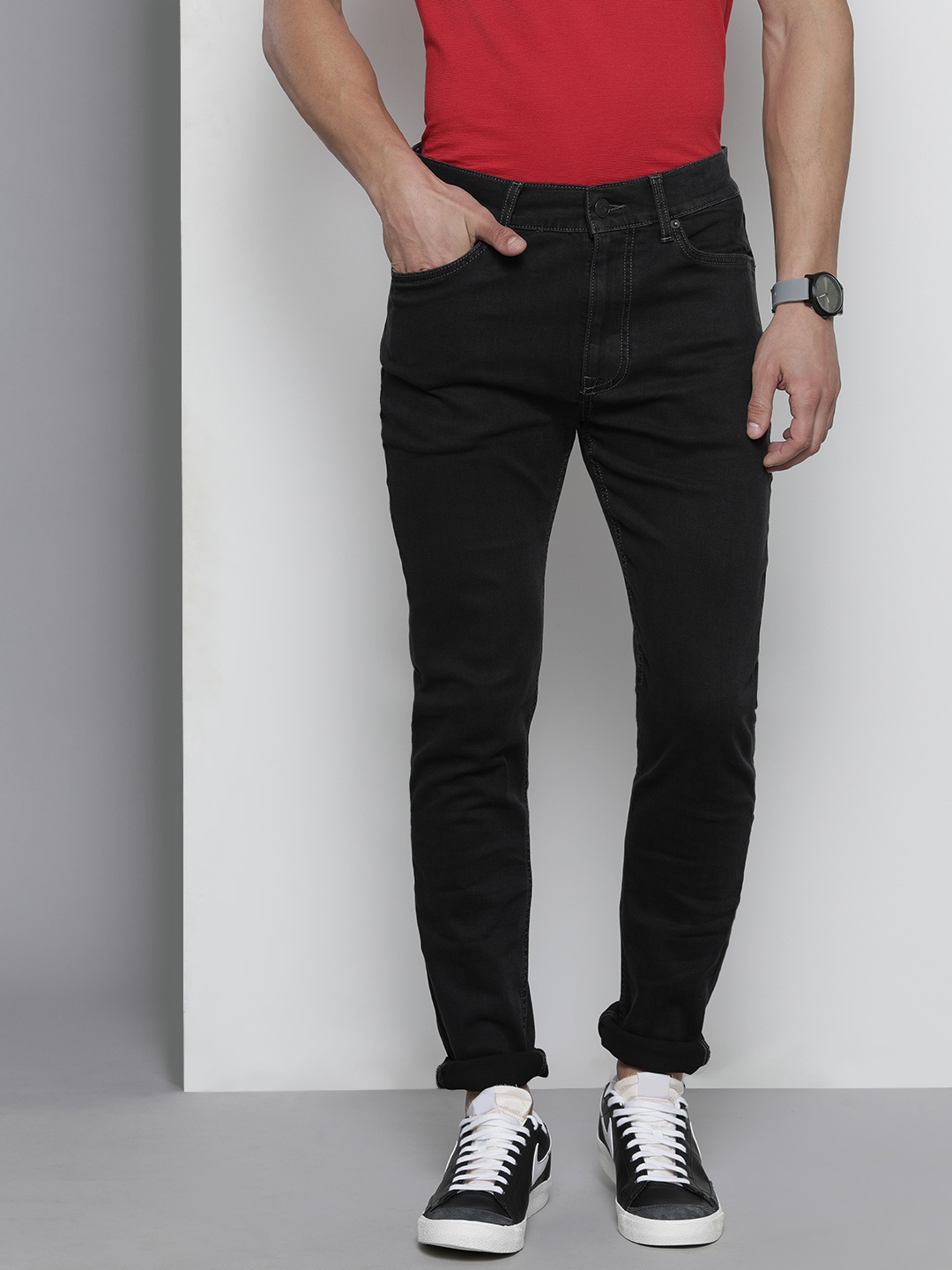 

Tommy Hilfiger Men Black Skinny Fit Stretchable Jeans