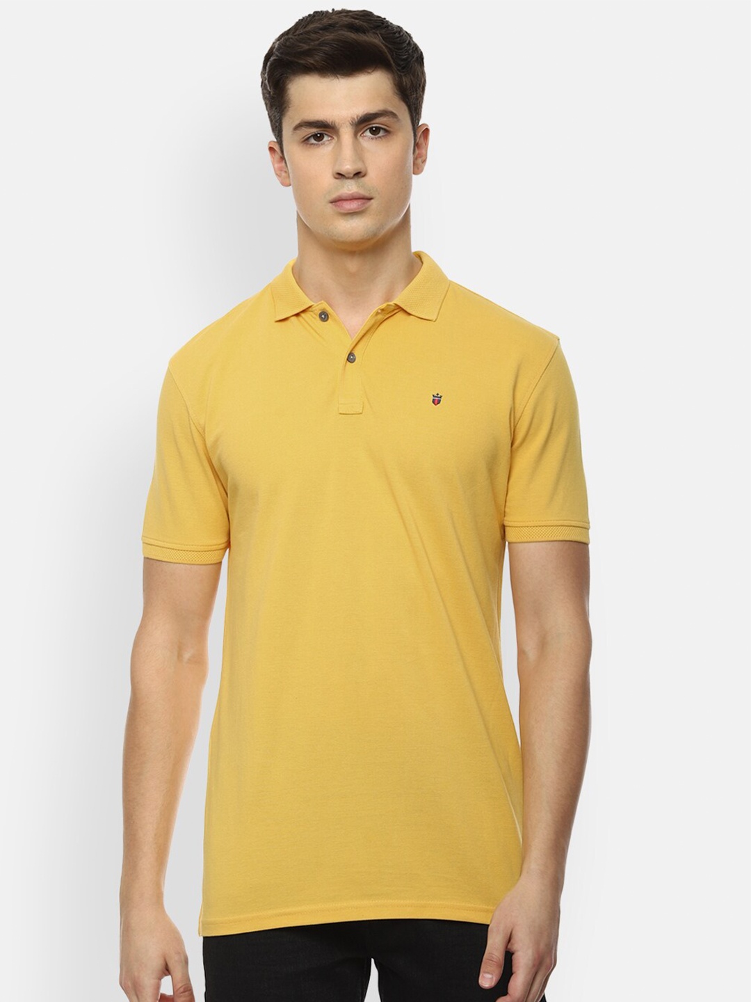 

Louis Philippe Sport Men Yellow Solid Polo Collar Slim Fit T-shirt