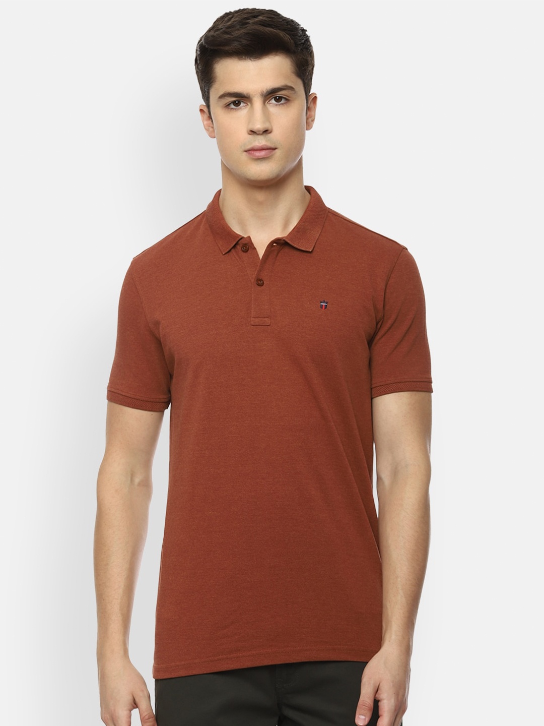 

Louis Philippe Sport Cotton Men Rust Polo Collar Slim Fit T-shirt
