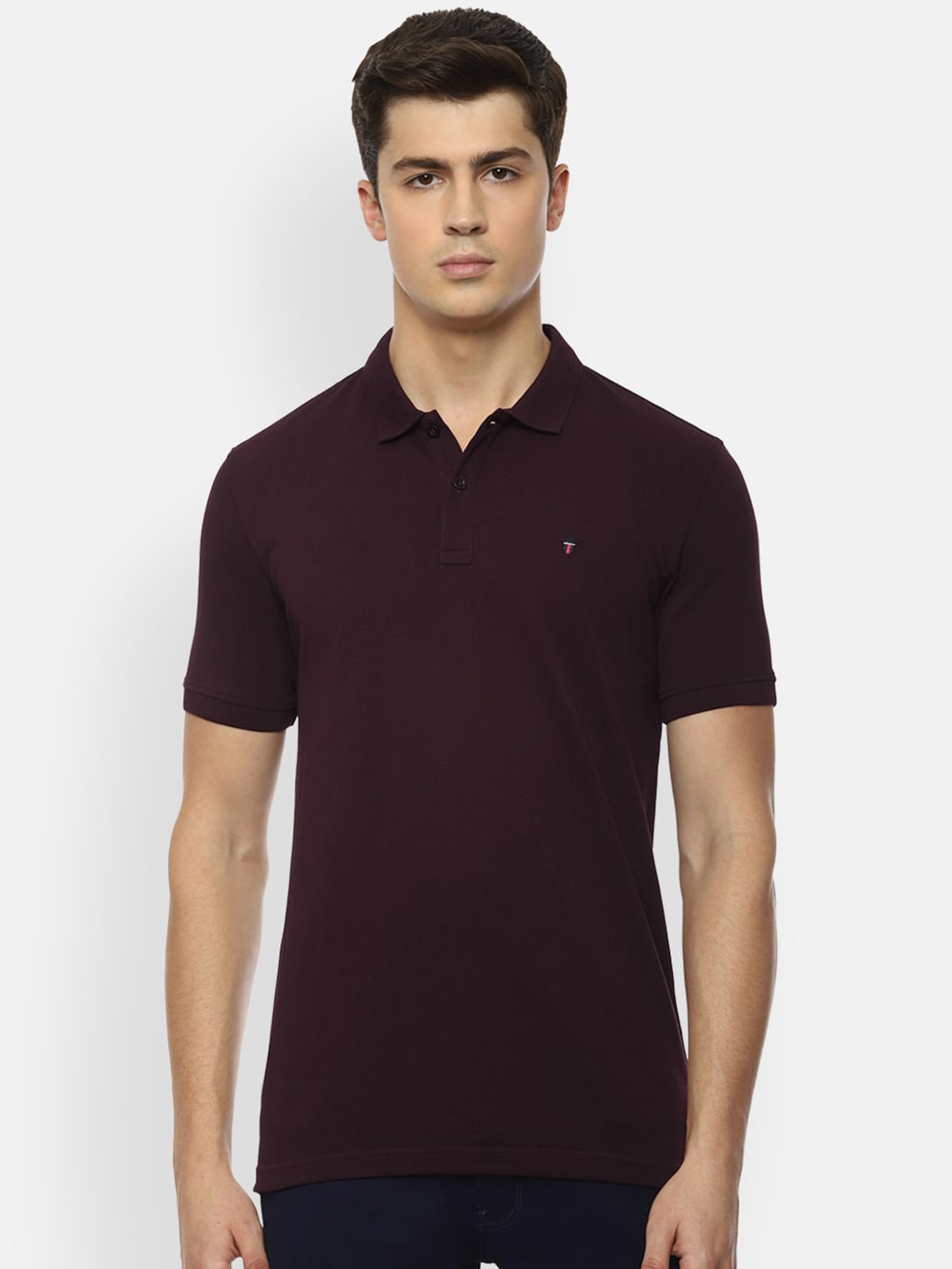 

Louis Philippe Sport Men Maroon Polo Collar Slim Fit T-shirt