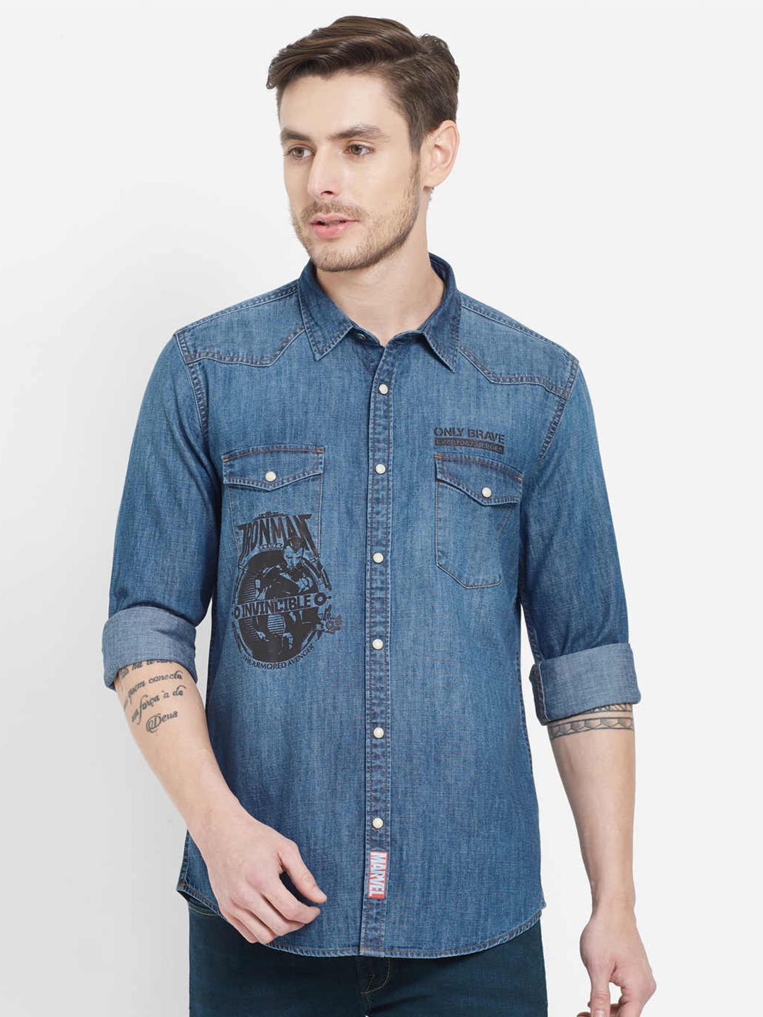 

Pepe Jeans Men Blue Classic Faded Casual Shirt