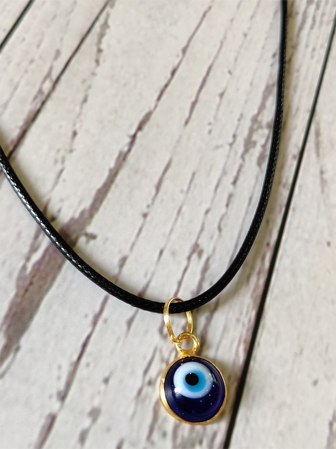 

EL REGALO Blue White Bohemian Evil Eye Necklace