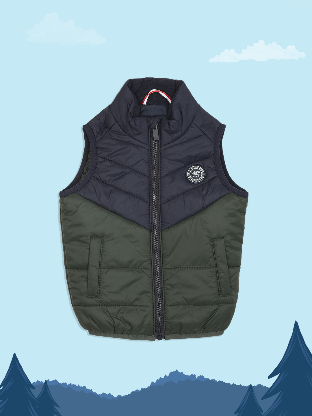 

U.S. Polo Assn. Kids Boys Blue Puffer Jacket with Patchwork