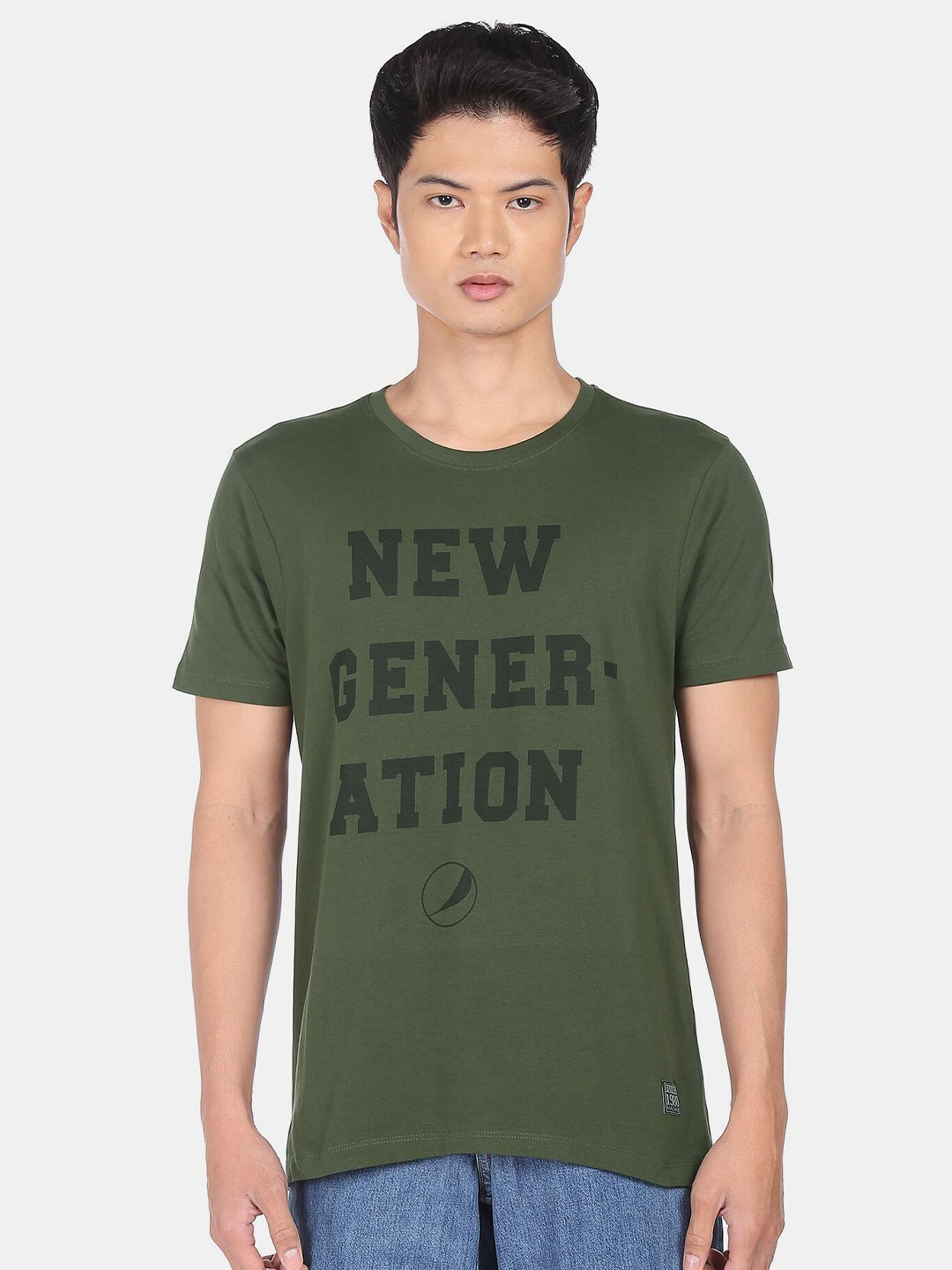 

Flying Machine X Pepsi Men Green Typography Printed Pure Cotton T-shirt