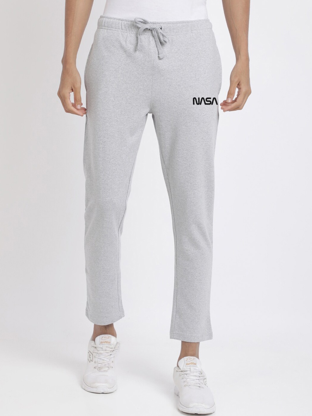 

MASH UNLIMITED Men Grey Cotton Printed Track Pants