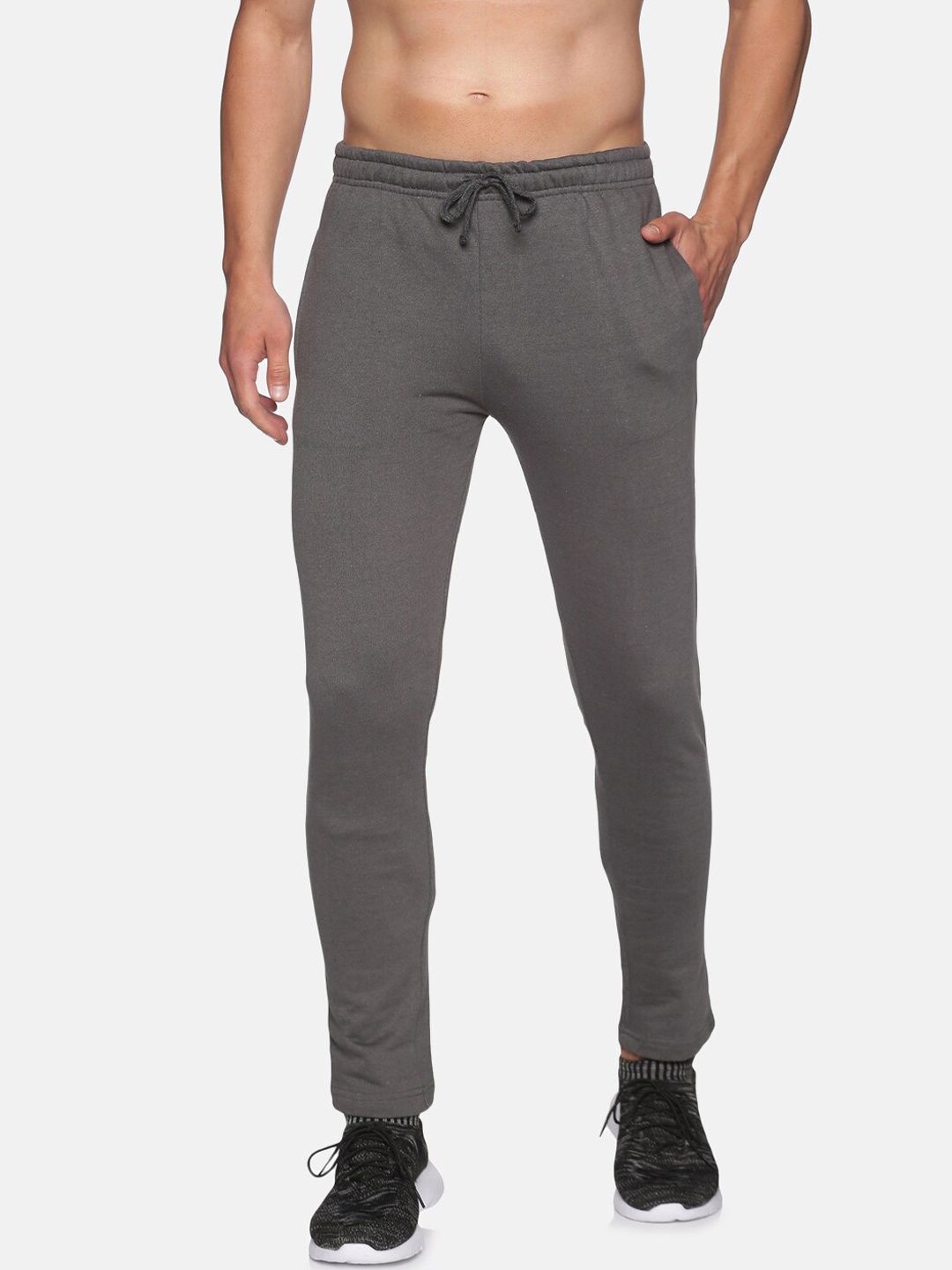

MASH UNLIMITED Men Grey Solid Slim Fit Track Pants