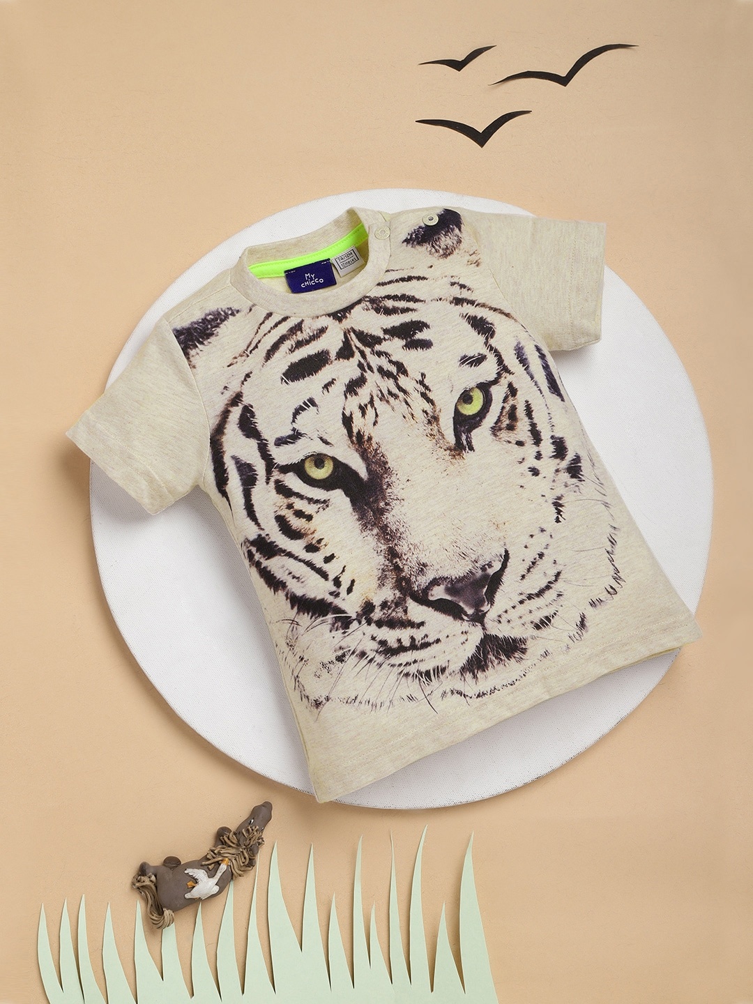 

Chicco Boys Beige & Black Tiger Print T-shirt