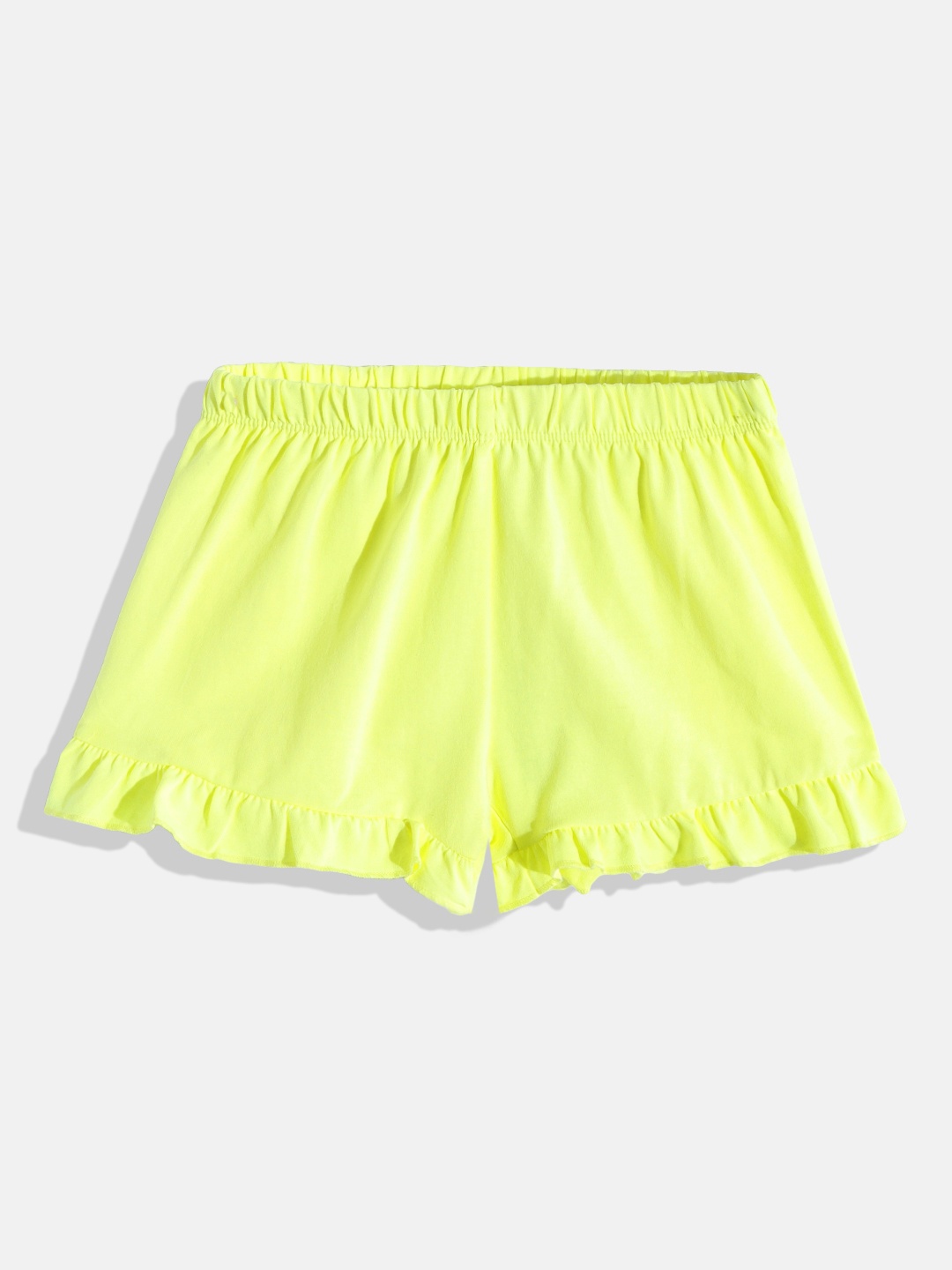 Chicco Girls Fluorescent Green Solid Shorts