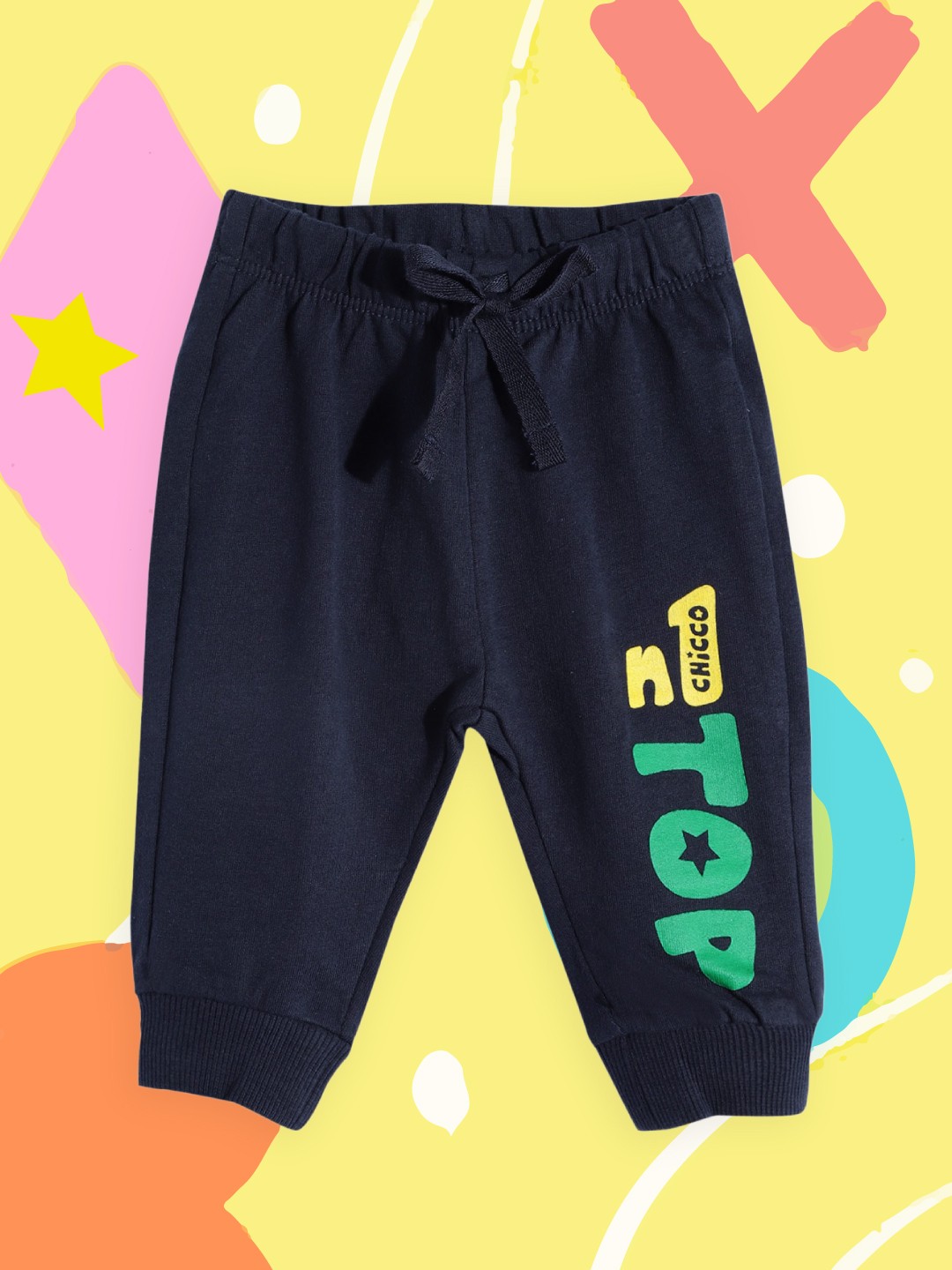 

Chicco Boys Navy Blue Solid Pure Cotton Joggers
