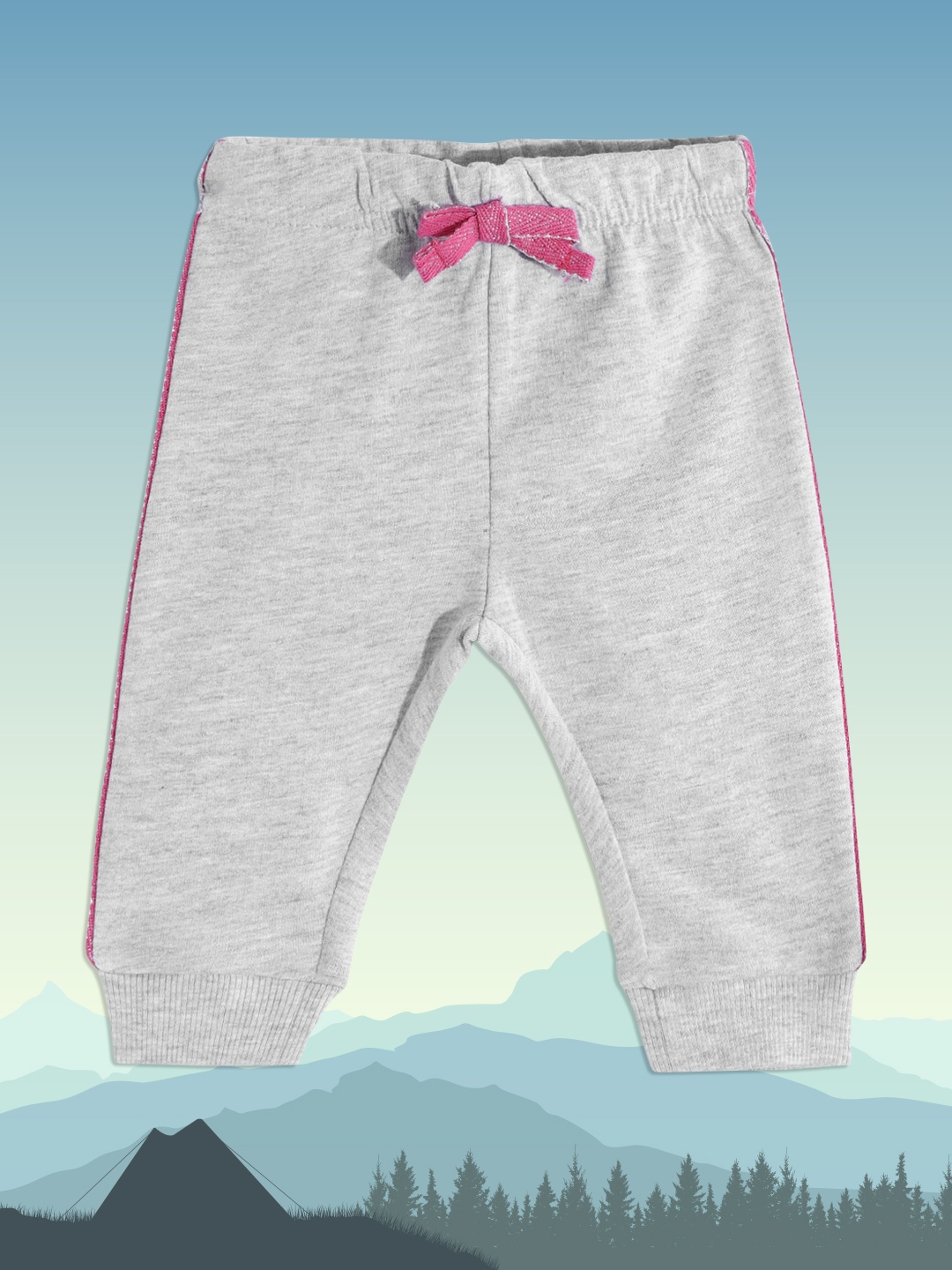 

Chicco Girls Grey Melange Solid Joggers