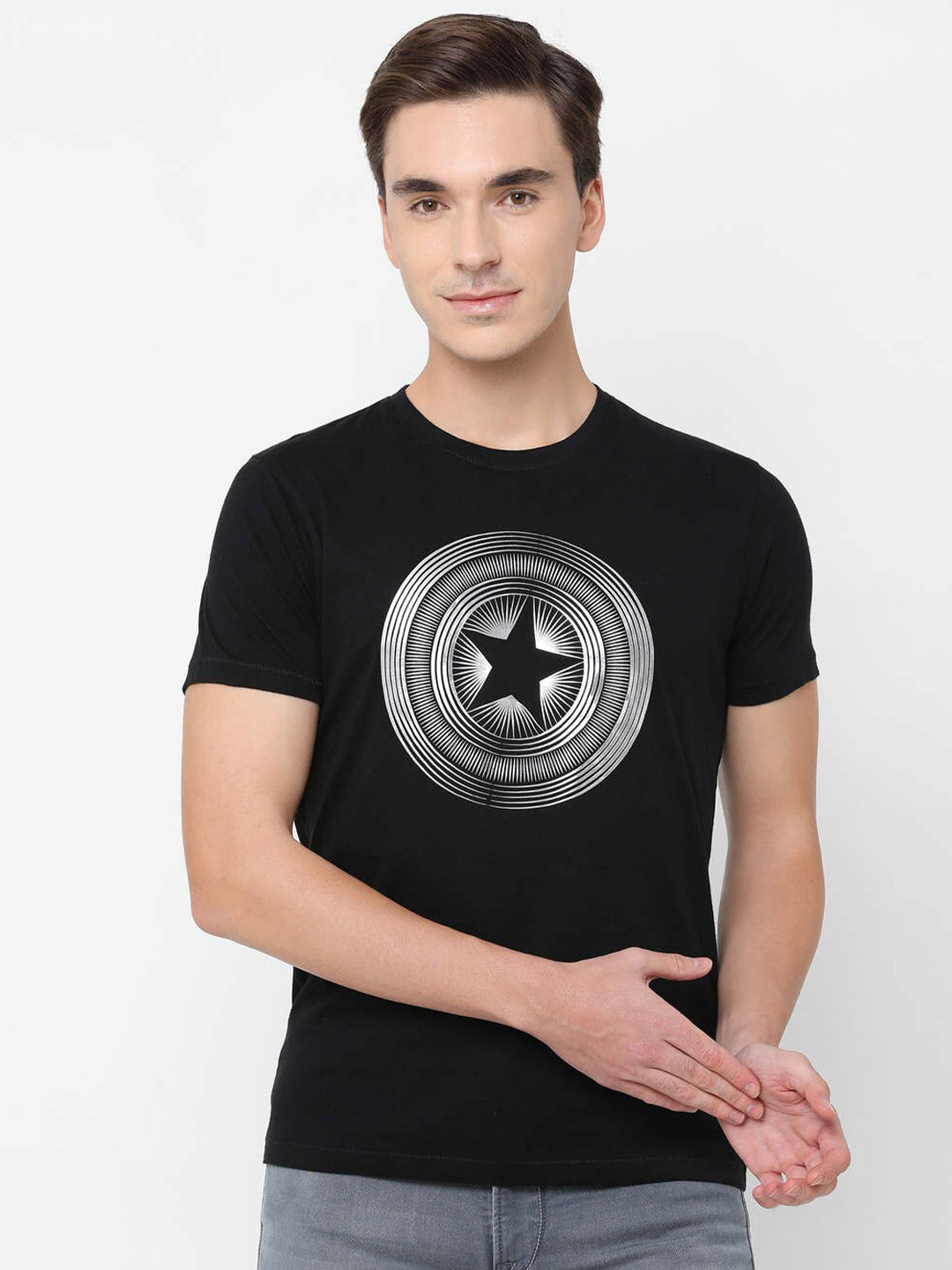 

Pepe Jeans Men Black Printed Slim Fit T-shirt