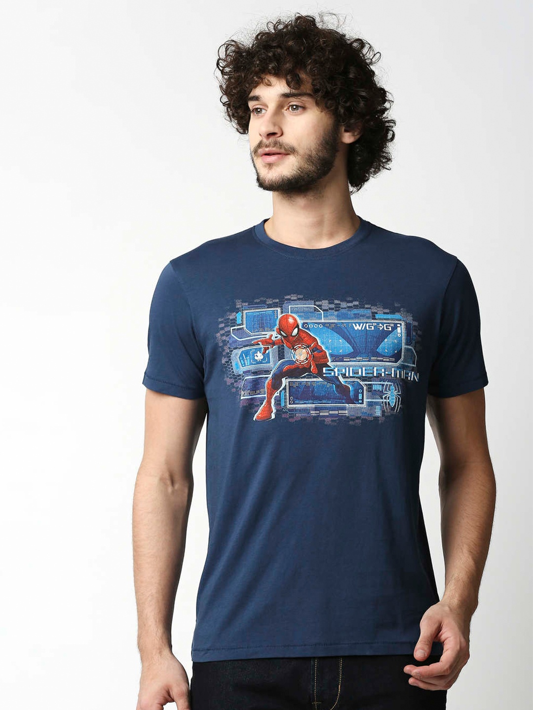 

Pepe Jeans Men Blue Printed Slim Fit T-shirt