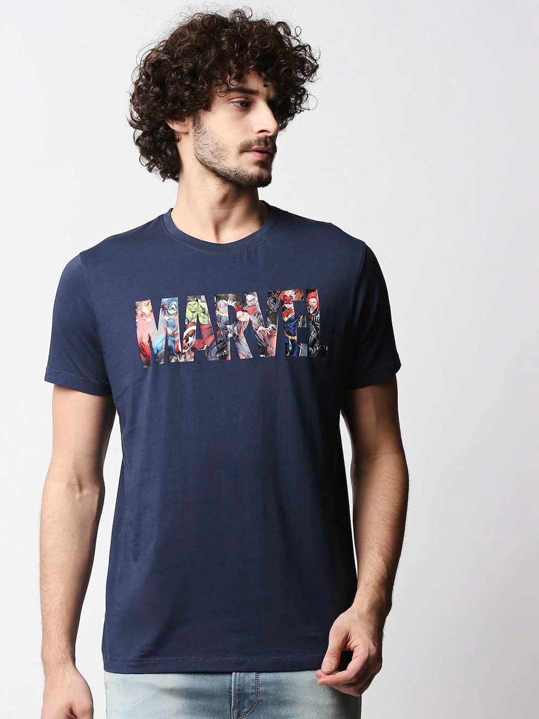 

Pepe Jeans Men Blue Graphic Printed Extended Sleeves T-shirt