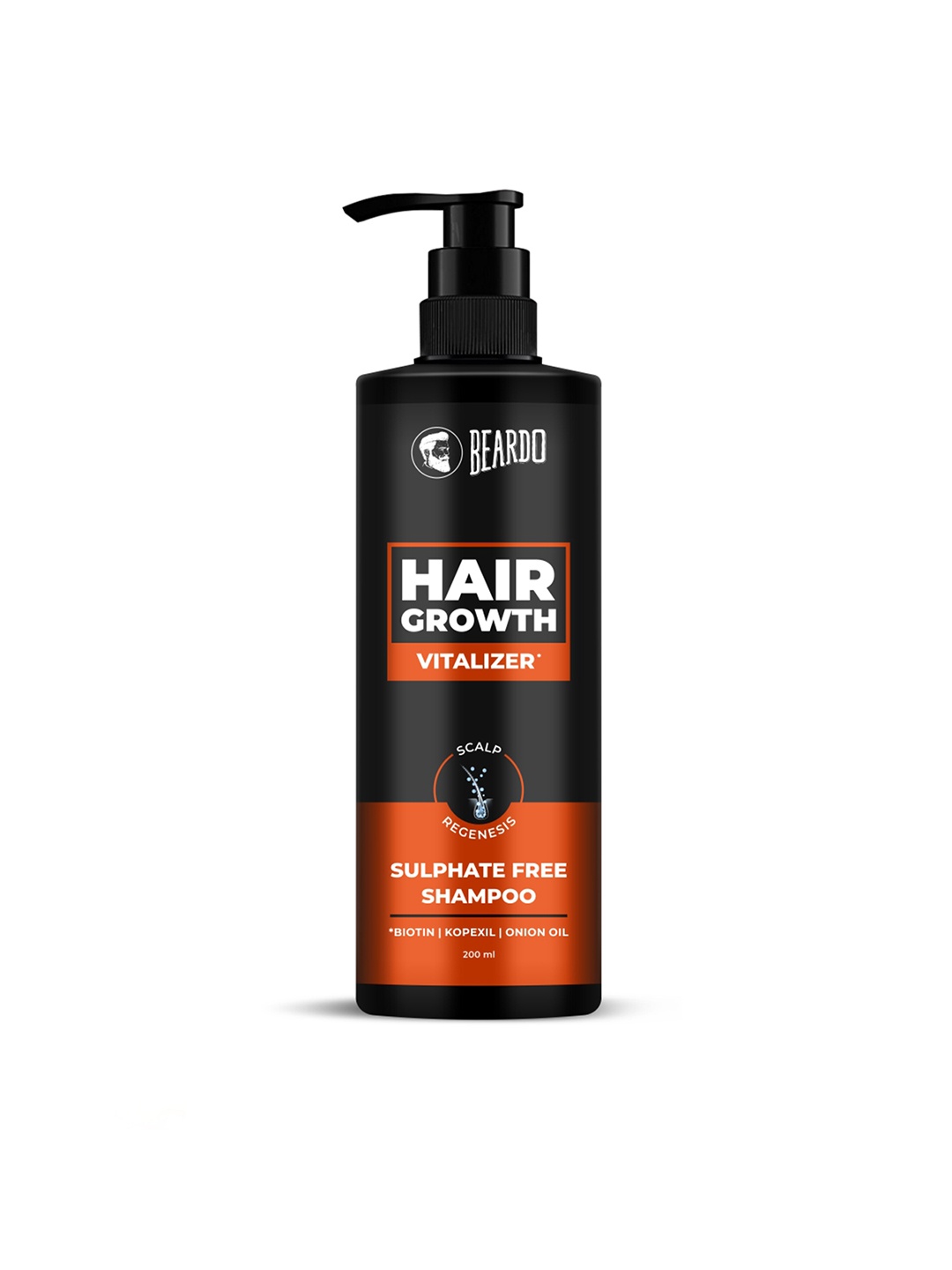 

BEARDO Hair Growth Vitalizer Sulphate Free Shampoo with Biotin & Onion Oil - 200 ml, Black