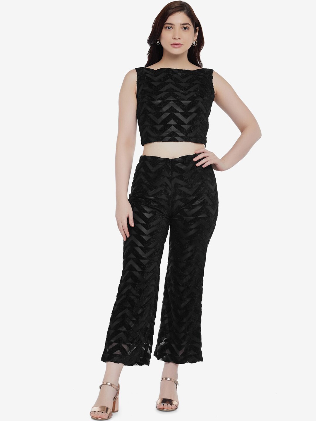 

Emmyrobe Women Black Self-design Co-Ord