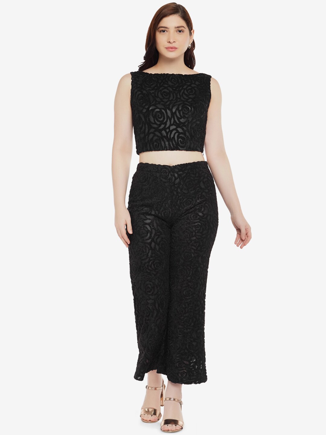 

Emmyrobe Women Black Self-design Co-Ord Set