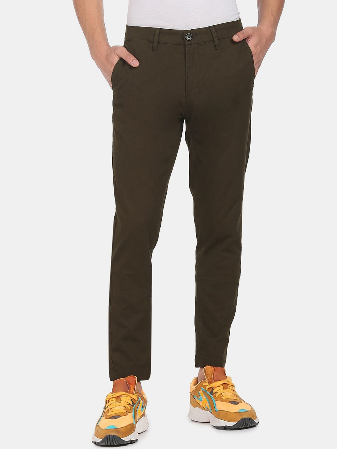 

U S Polo Assn Men Brown Solid Trousers