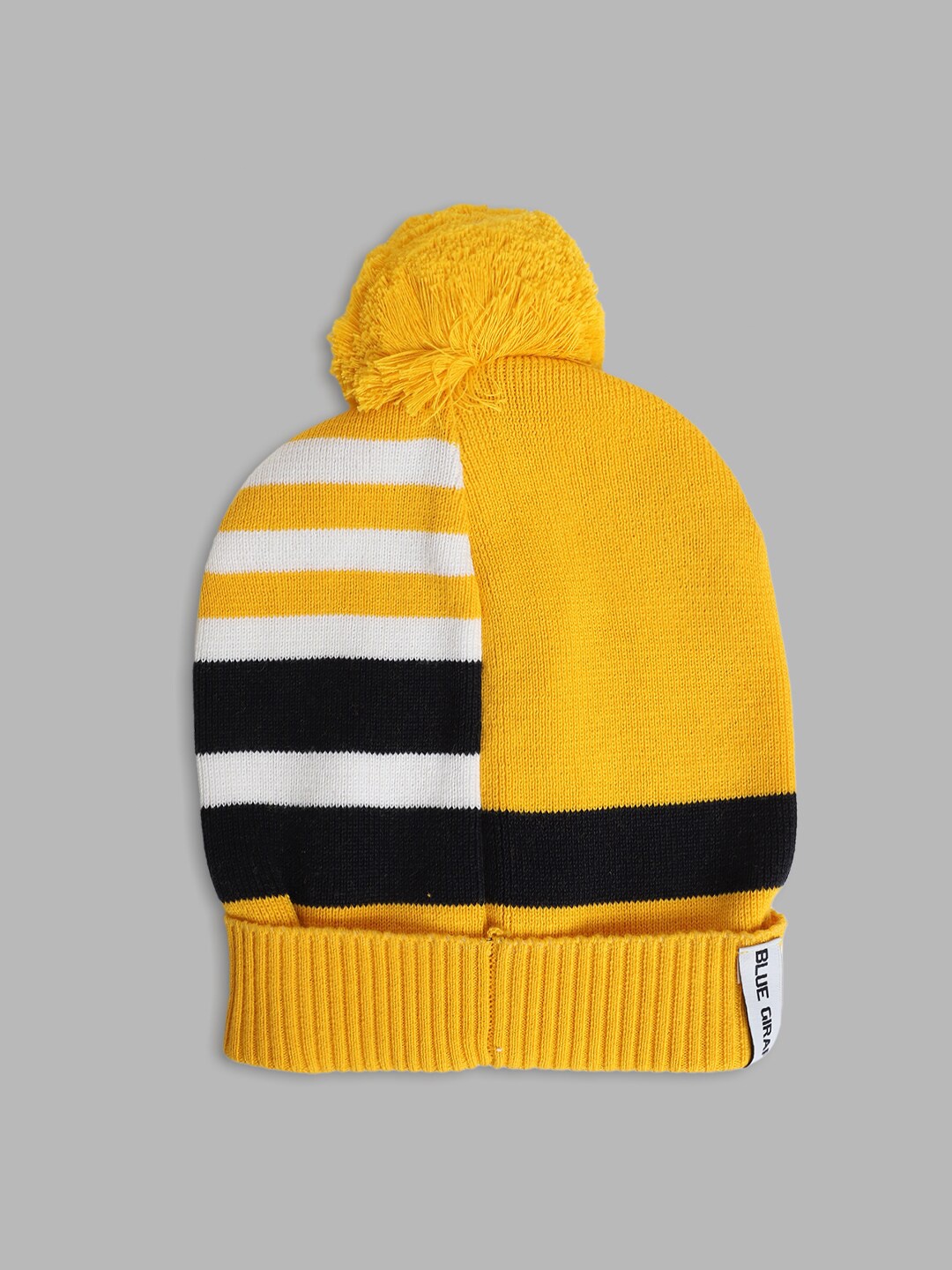 

Blue Giraffe Boys Yellow & Black Printed Beanie