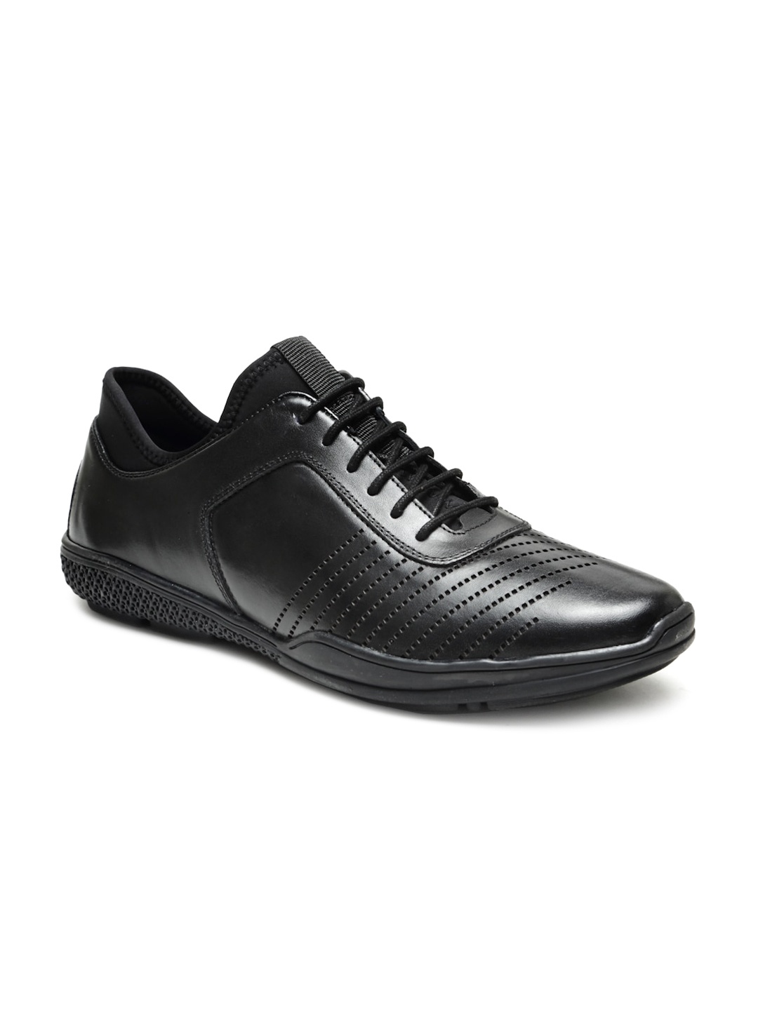 

VON WELLX GERMANY Men Black Perforations Leather Derbys