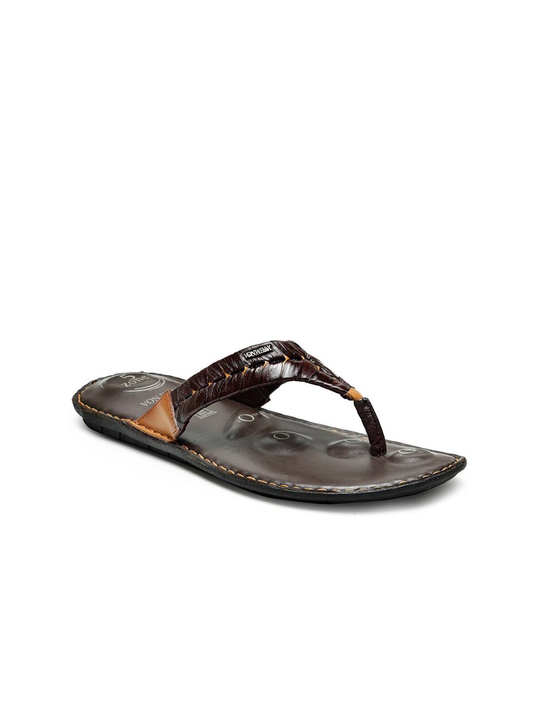 

VON WELLX GERMANY Men Coffee Brown Thong Flip-Flops