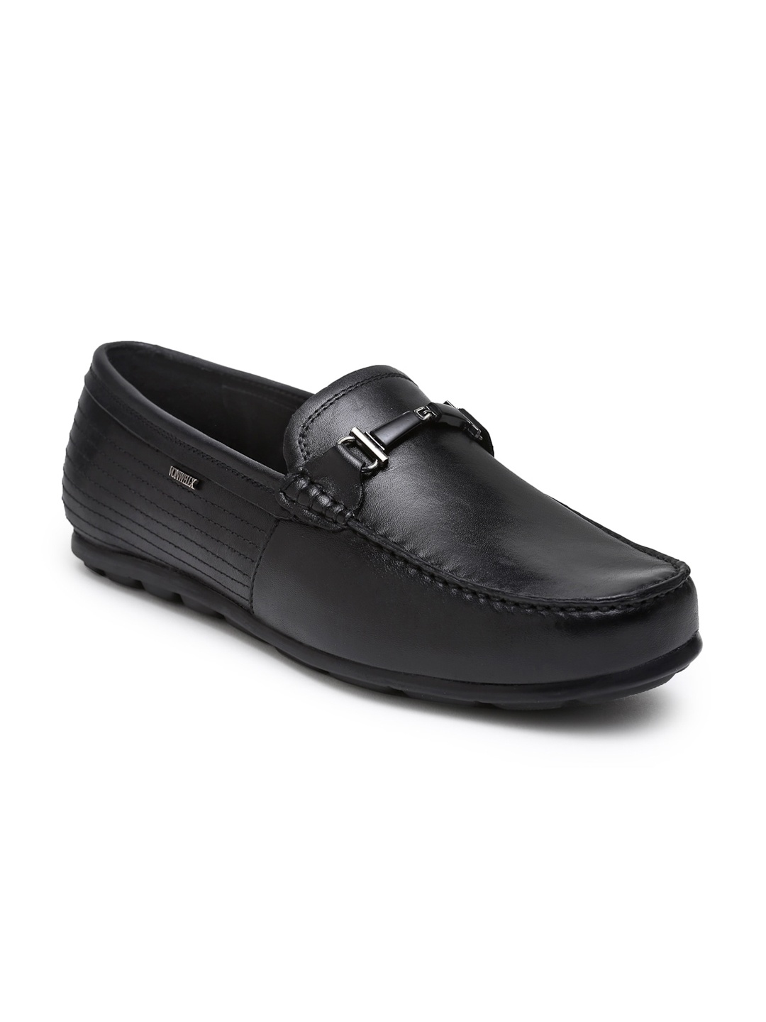 

VON WELLX GERMANY Men Black Textured Leather Loafers